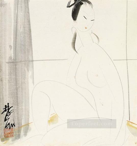 lady 1 old China ink Oil Paintings